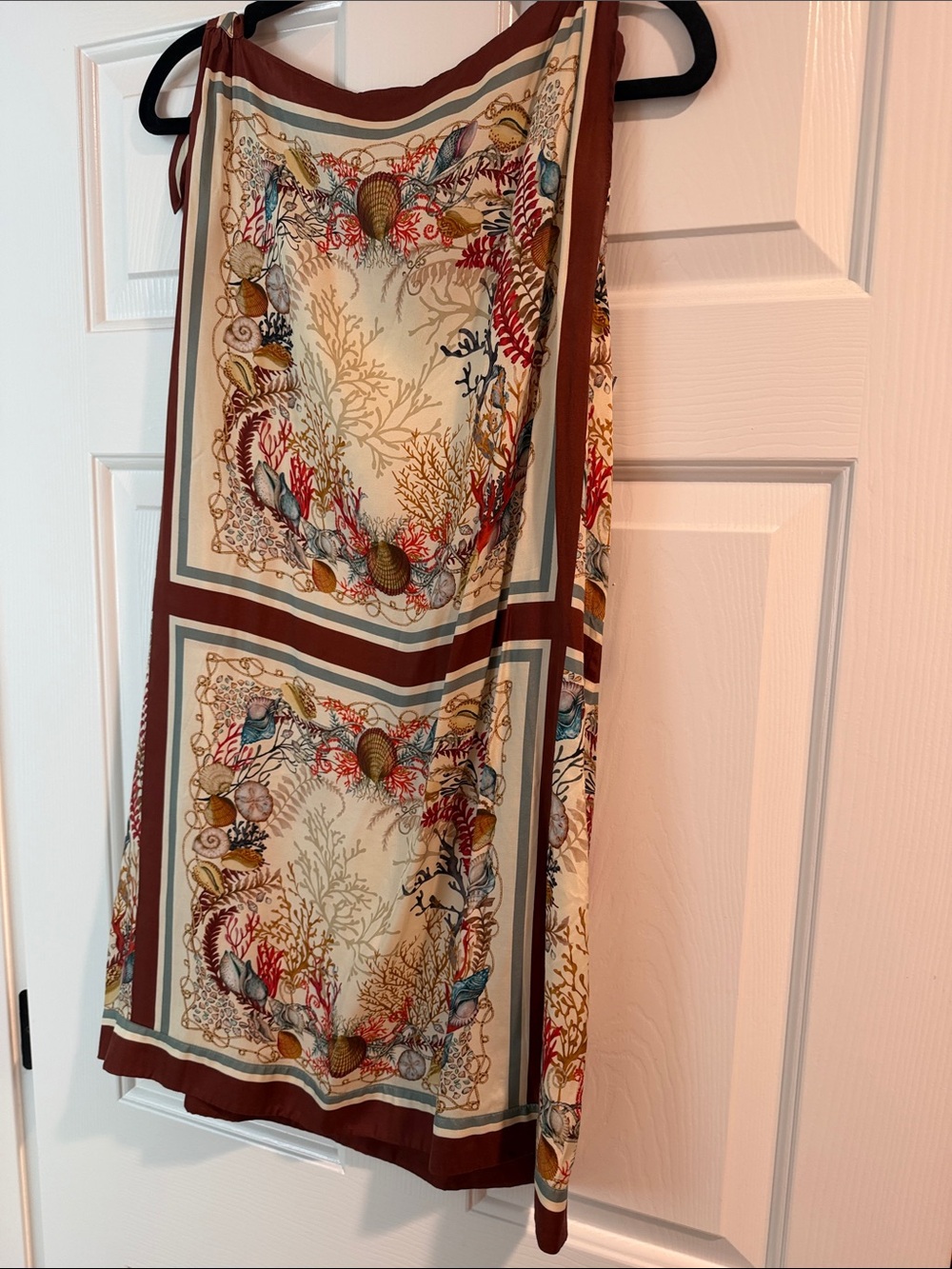 Doen Coral Reef Print Mini Dress in Cream, Rust, Teal - Picture 8 of 8